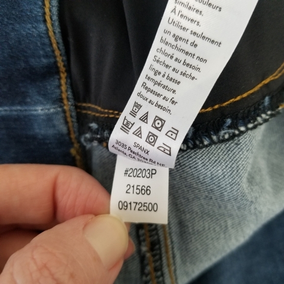 Spanx Distressed Ankle Skinny Denim Jegging Medium Wash Frayed Hem Size 2X - Picture 7 of 12